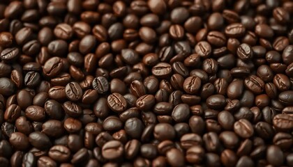 Fototapeta premium Roasted Coffee Beans Close Up View
