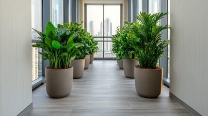 Fototapeta premium Sustainable Global Corporate Office Promoting Zero Waste Policies and Recycling Programs,3D rendering