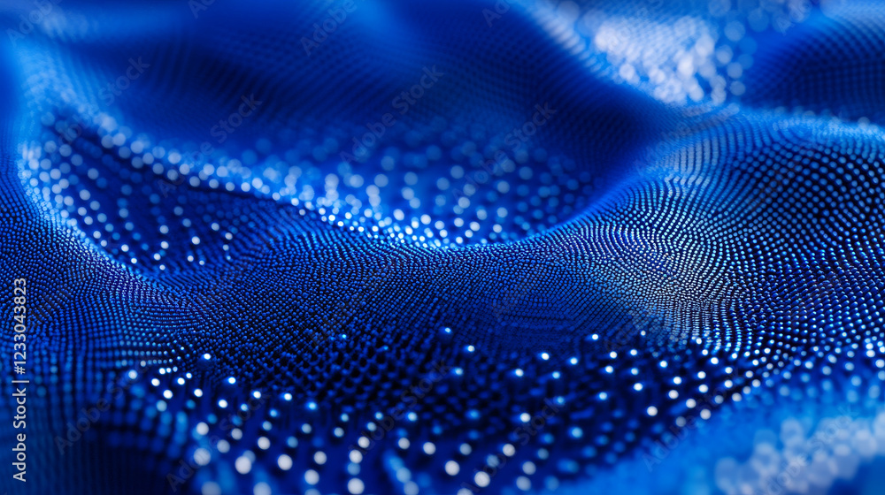 Aufkleber abstract technology background with blue dots and connection dots structure 3d render illustration