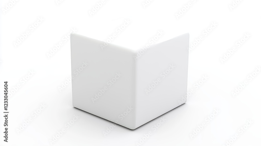 Poster abstract white cubes minimalistic pattern 3d render illustration