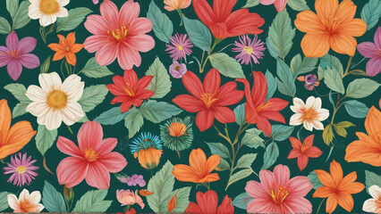 Seamless pattern with flowers