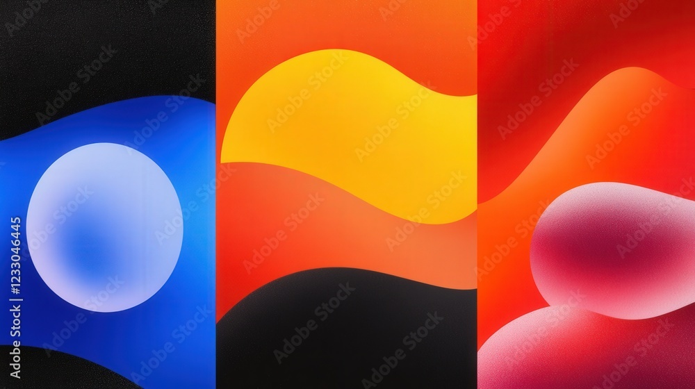 Poster abstract background with colorful gradient shapes and textures