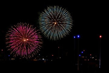 Fireworks display during the feast of the Assumption on the 15th of August in Qrendi, Malta