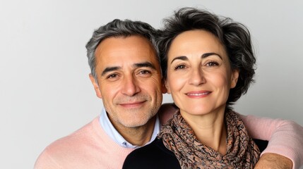 happy mature couple smiling at the camera