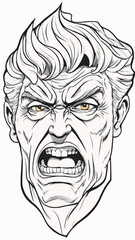 Obraz premium Image of a man's face in rage. 