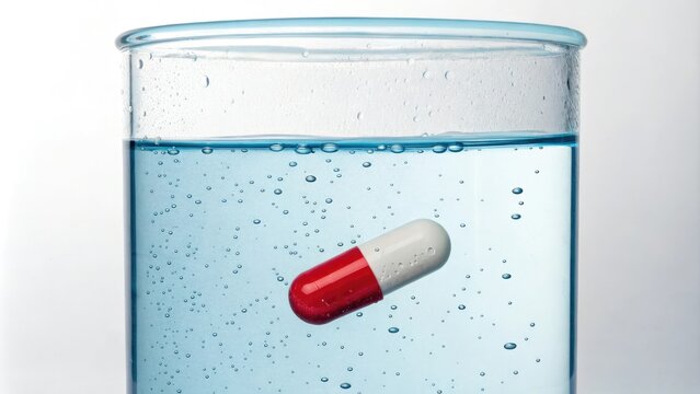 Efavirenz Pill in a Medicine Bottle with Water, water, pharmacy, health care, efavirenz pill