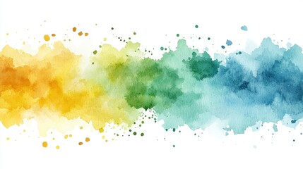 Watercolor splash banner on white background
