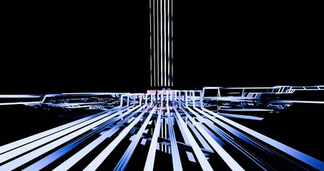 abstract technology background, Sci-fi background, Cyber Space, Cyber Security,  Abstract High Speed Quantum Computing Concept. 3D render.
