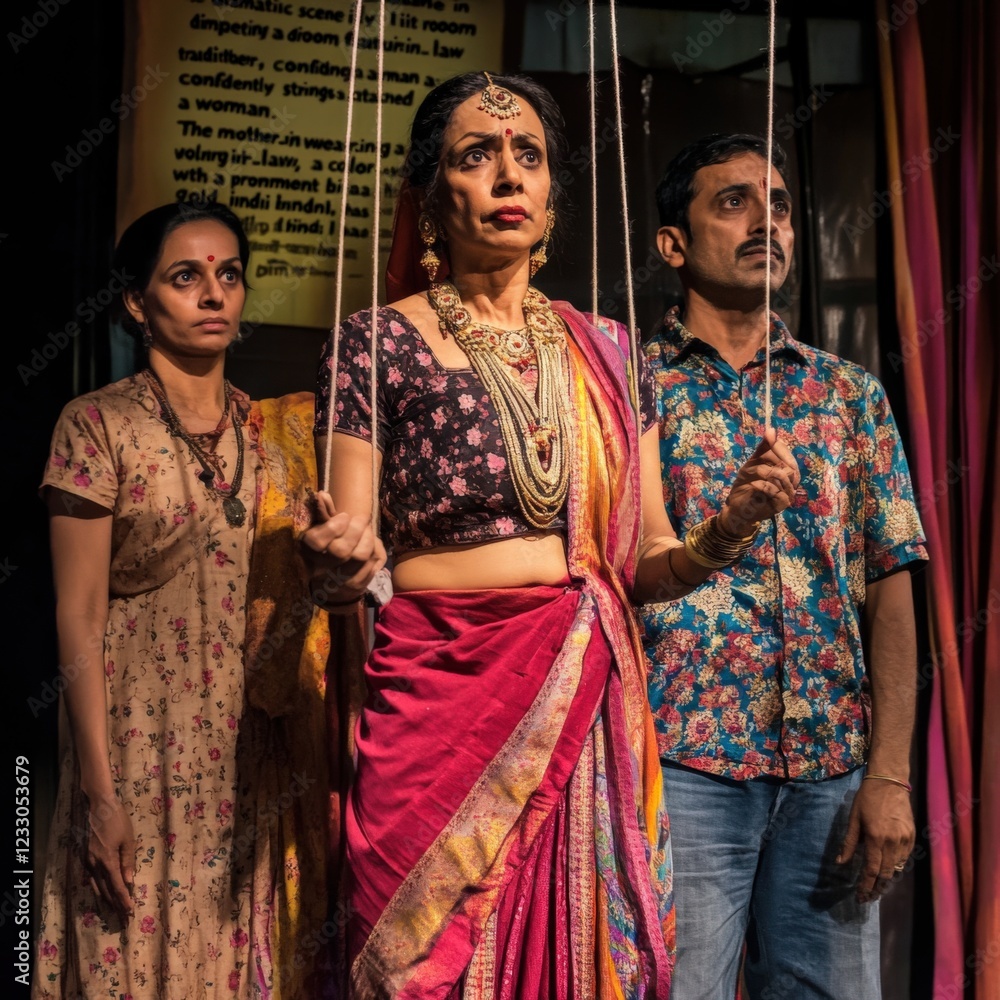 Poster puppets on strings