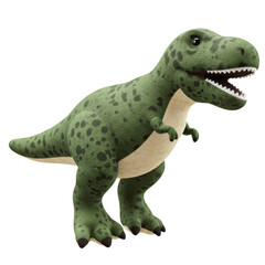 Fototapeta premium Stuffed Kid Toy Prehistoric Tyrannosaurus T-Rex Plushie, Dinosaur Toy, Isolated Transparent png