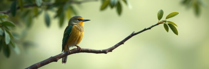 Fototapeta premium garbird perched on a branch, pink flower, bright pink protea, bird species