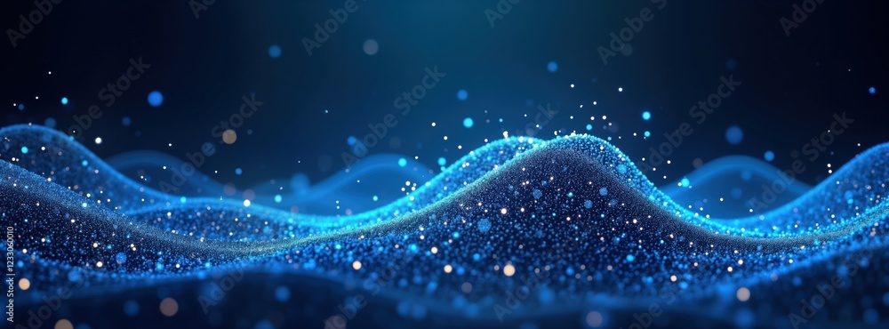 Poster abstract blue wave pattern with light digital effect. dynamic design for tech background. suggests f