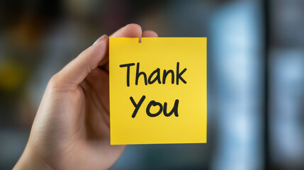  "A Simple Gesture: Handwritten &lsquo;Thank You&rsquo; on a Yellow Sticky Note"

