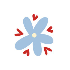 Cute flower vector illustration. Hand drawn doodle flower.