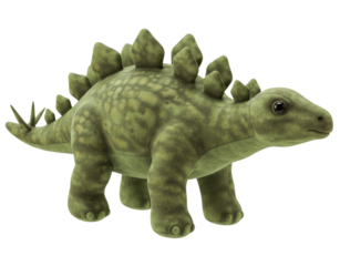 Stuffed Kid Toy Prehistoric Stegosaurus Plushie, Dinosaur Toy, Isolated Transparent png
