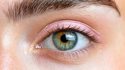 Obraz premium Close-up eye makeup, green iris, beauty