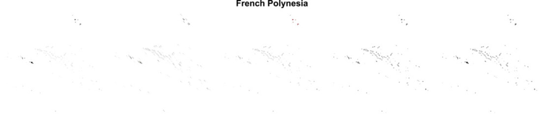French Polynesia outline map set