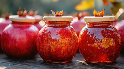 Pomegranate Honey Jars Autumnal Delight