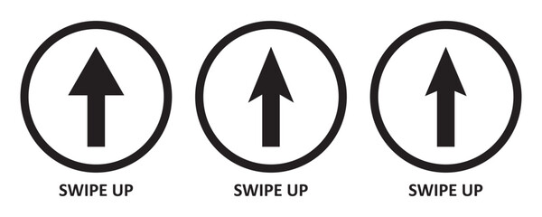 Swipe up icon set isolated for social media stories Grey arrow gradient signs