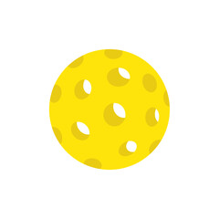 Yellow pickleball ball isolated on transparent background. Vector illustration icon, template.