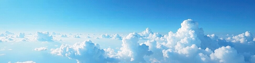 Vast expanse of blue, scattered cumulus clouds , scenic, calm