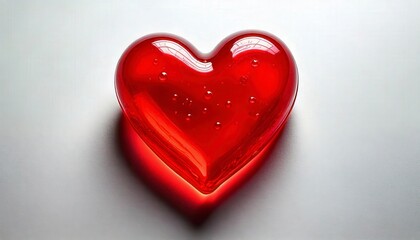 Obraz premium A soft, squishy jelly-like red heart