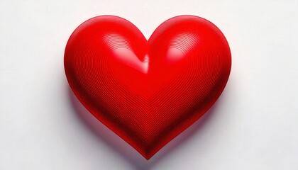 Fototapeta premium A vibrant red cartoon-style heart with a slight glow