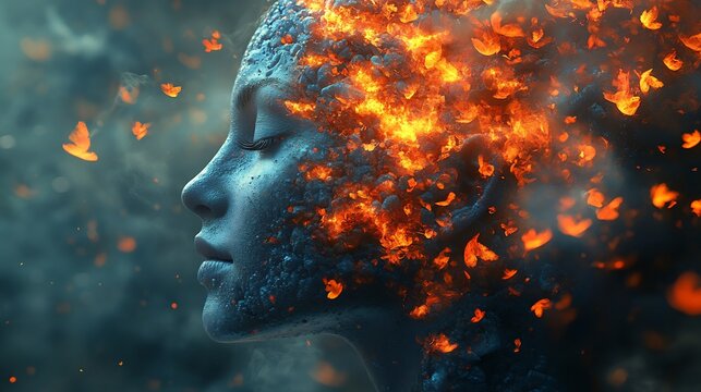 Visualization of mental health recovery personal transformation positive change after trauma abstract imagery for growth