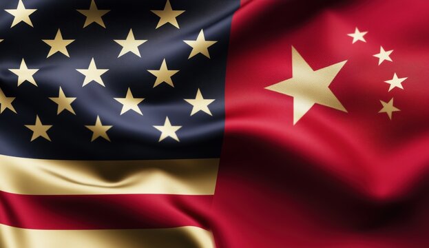 usa and china flags - Powered by Adobe