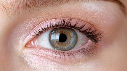 Obraz premium Close-up of a woman's eye, makeup, beauty, healthcare
