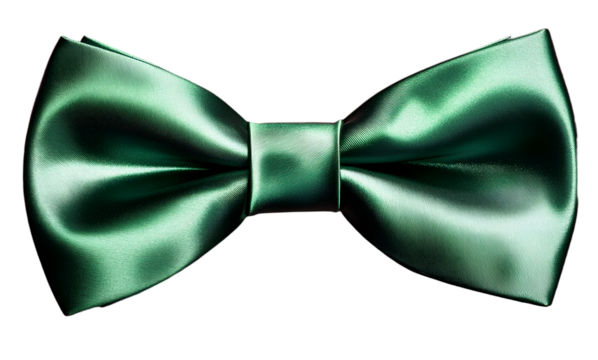 Green Satin Bow Tie, Essential Accessory, wedding, ceremony, Celebrations, Lucky, Irish, St. Patrick's day, PNG, Transparent, isolate. - Powered by Adobe