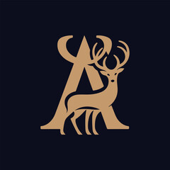 A letter deer logo design