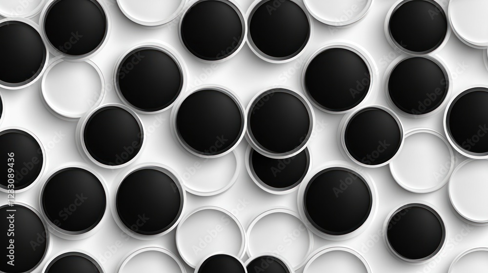 Poster black and white circles pattern background.