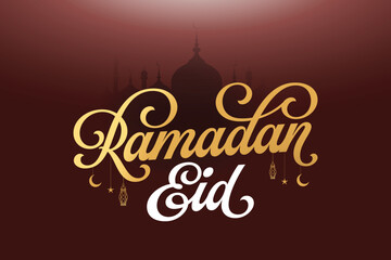 Ramadan Eid, calligraphy for Eid Greeting card design
