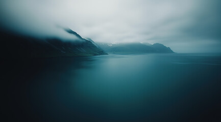 Fototapeta premium Mountains in the Mist: Moody Nature Scene