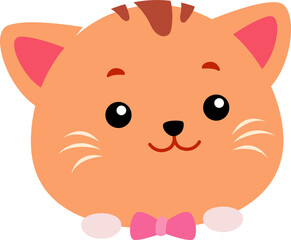 cat face cute character flat cartoon cute illustration design
