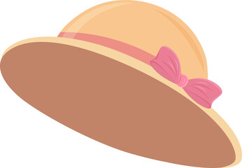 Pink bow straw hat for summer beach wear