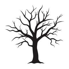 Silhouette of a dead tree with gnarled, leafless branches vector illustration