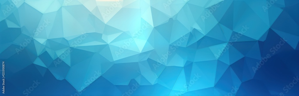 Poster cool blue geometric pattern with triangular shards. blurry edges create soft effect. design suitable