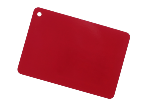 Blank red cardboard price tag isolated on white background, clipping	