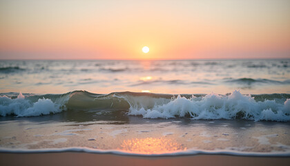 Obraz premium Ocean waves crashing at sunset, Ocean Waves, World Water Day