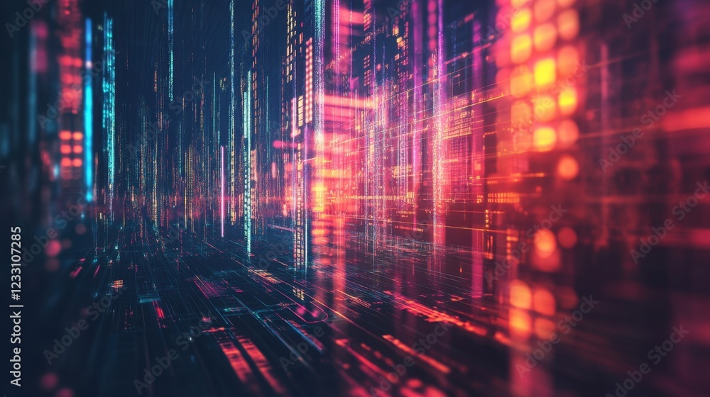 Aufkleber a futuristic concept of ai-driven business analytics on a glowing tech-inspired background.