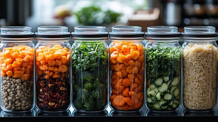 Healthy meal prep containers fresh vegetables grains and lean proteins ideal for fitness nutrition and healthy lifestyle content