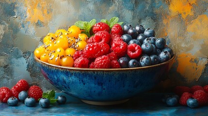 Healthy smoothie bowl vibrant toppings like berries and seeds perfect for nutrition health and wellness blogs