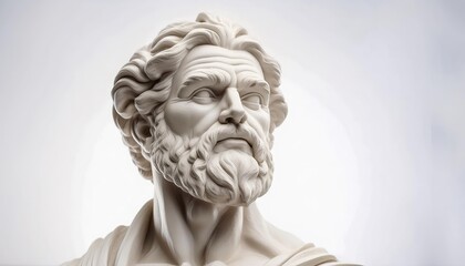Obraz premium Mighty Aristotle: A Powerful Sculpture on a White Background