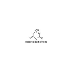 Triacetic acid lactone skeletal structure.Lactone compound schematic illustration. Simple diagram, chemical structure.