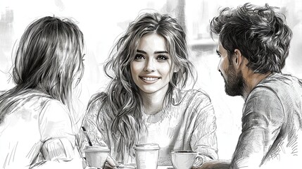 Casual conversation between friends sharing coffee at a sociable meetup