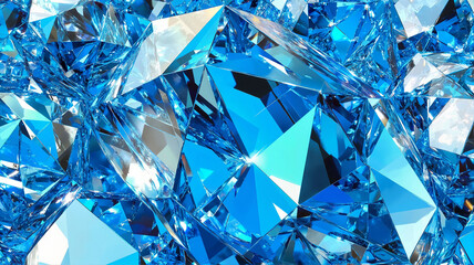 Blue diamonds sparkling in a luxurious arrangement
