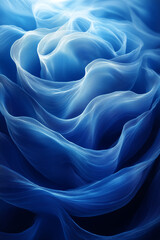 Obraz premium Ethereal blue flowing background with soft, translucent waves and dreamy abstract texture