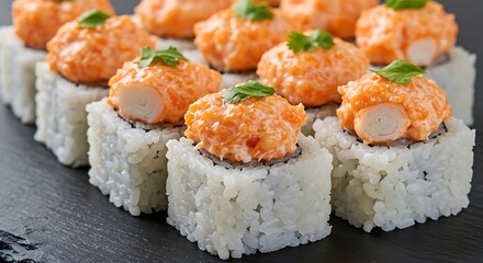 Delicious Crab Salad Sushi Rolls Japanese Food